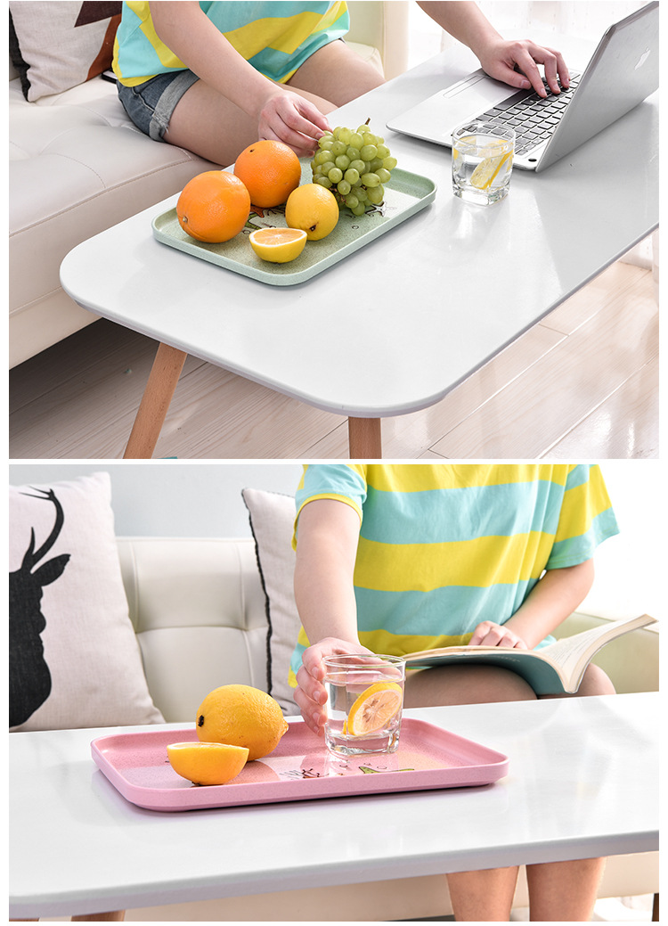 Creative Japanese Wheat Straw Environmental Protection Square Plate Household Dish Dessert Tray Western Cuisine Plate Tableware Wholesale Creative Japanese Wheat Straw Environmental Protection Square Plate Household Dish Dessert Tray Western Cuisine Plate Tableware Wholesale