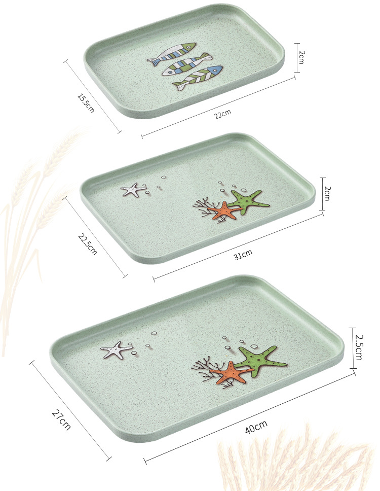Creative Japanese Wheat Straw Environmental Protection Square Plate Household Dish Dessert Tray Western Cuisine Plate Tableware Wholesale Creative Japanese Wheat Straw Environmental Protection Square Plate Household Dish Dessert Tray Western Cuisine Plate Tableware Wholesale