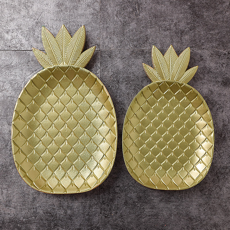 Nordic Pineapple Wooden Tray Snack Candy Plate Restaurant and Tea Table Desktop Home Storage Basket Leaf Tray Decorations