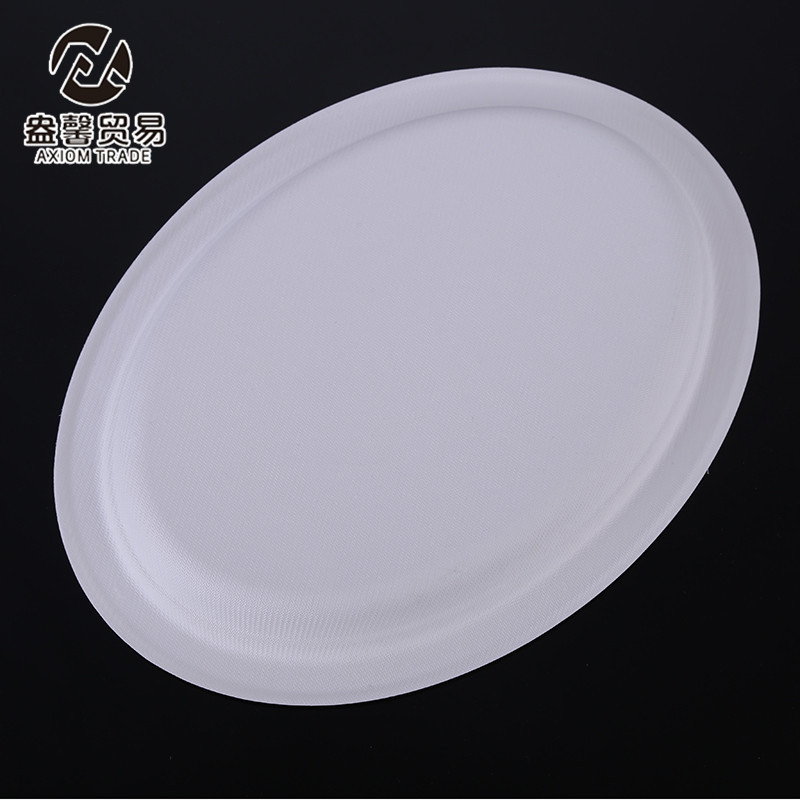 Large and Small Plate Bagasse Degradable Disposable Service Plate Oval Dish Environmentally Friendly Fruit Meal Flat Ware Birthday Paper Pallet