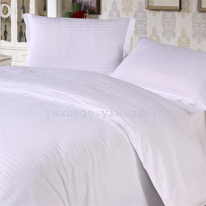Hotel room hotel dedicated four-piece bedding set Cotton satin solid color satin Suite four set wholesale custom-made a golden
