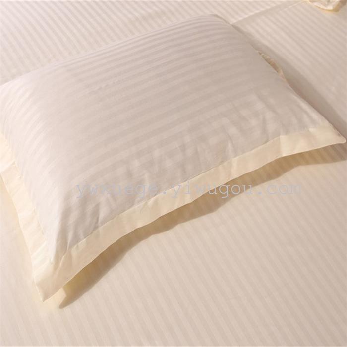 Hotel room hotel dedicated four-piece bedding set Cotton satin solid color satin Suite four set wholesale custom-made a golden