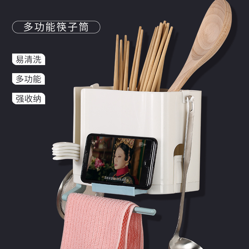 The kitchen receives The frame foreign trade originality does not need to punch The hole does not have The mark to hang The waterlogging chopstick tube The kitchen chopstick cage to buy The thing frame