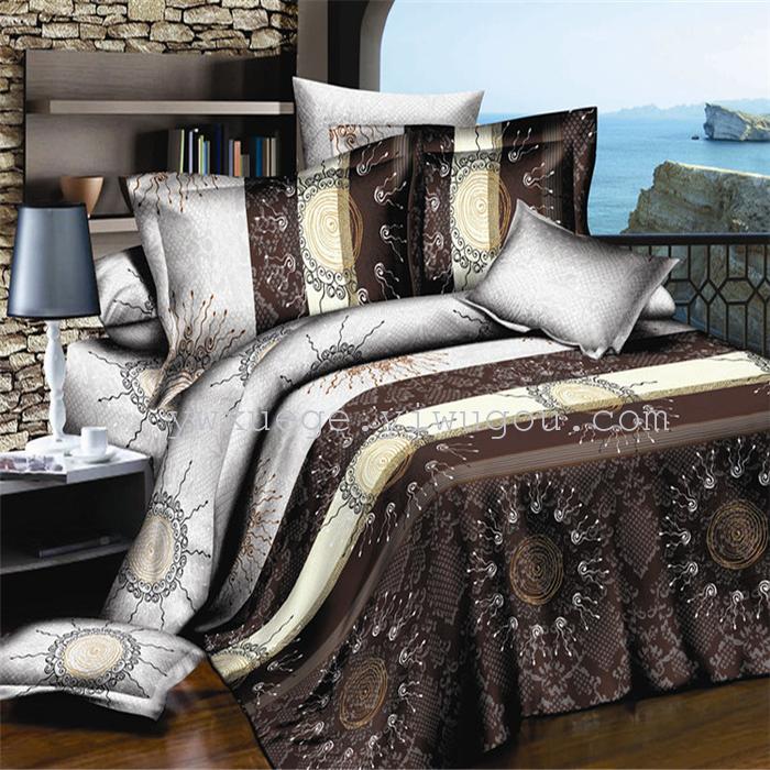 Polyester cotton exporting authentic winter 3D factory outlets scattered active printing bedding set of four---elegant flower