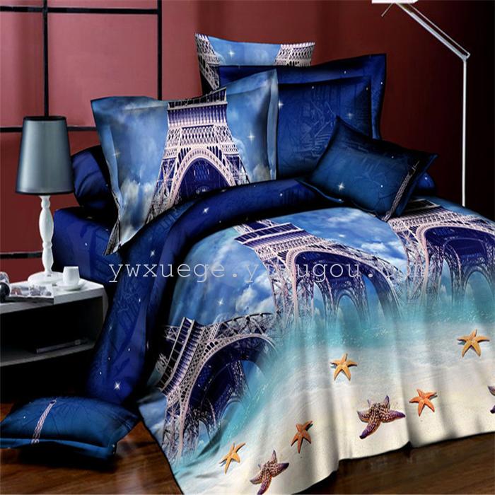 Polyester cotton exporting authentic winter 3D factory outlets scattered active printing bedding set of four---luminous journey Polyester cotton exporting authentic winter 3D factory outlets scattered active printing bedding set of four---luminous journey