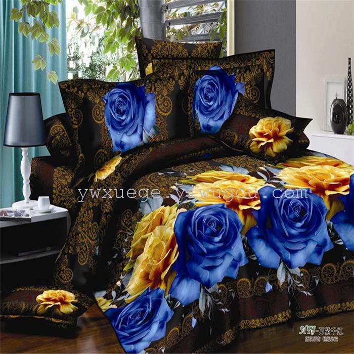 Polyester cotton exporting authentic winter 3D factory outlets scattered active printing bedding set of four---luminous journey Polyester cotton exporting authentic winter 3D factory outlets scattered active printing bedding set of four---luminous journey