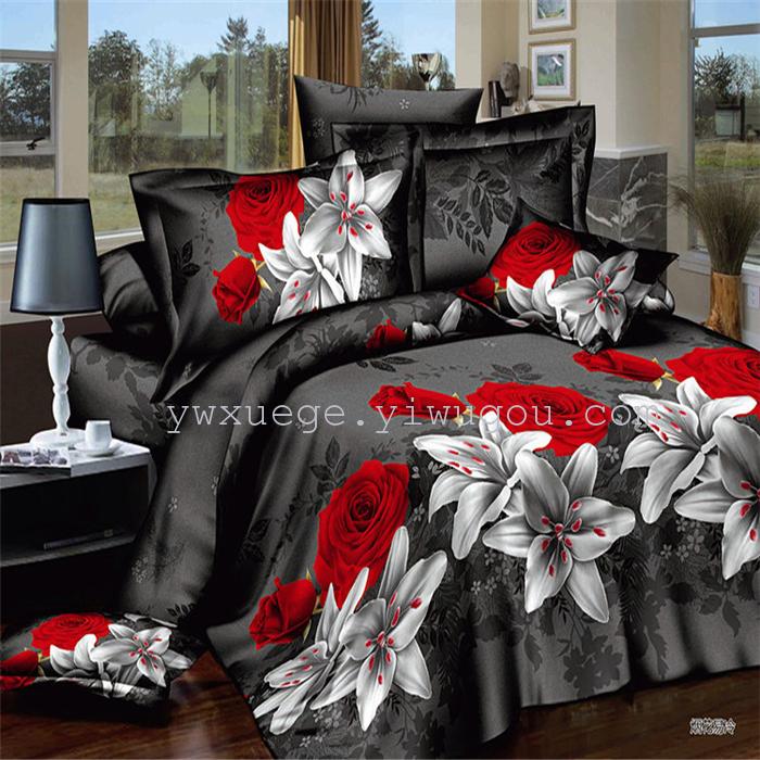 Polyester cotton exporting authentic winter 3D factory outlets scattered active printing bedding set of four---luminous journey Polyester cotton exporting authentic winter 3D factory outlets scattered active printing bedding set of four---luminous journey