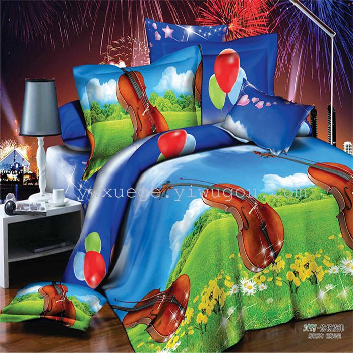 Polyester cotton exporting authentic winter 3D factory outlets scattered active printing bedding set of four---luminous journey Polyester cotton exporting authentic winter 3D factory outlets scattered active printing bedding set of four---luminous journey