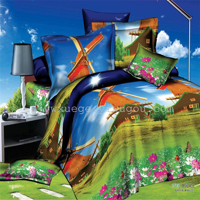 Polyester cotton exporting authentic winter 3D factory outlets scattered active printing bedding set of four---luminous journey Polyester cotton exporting authentic winter 3D factory outlets scattered active printing bedding set of four---luminous journey