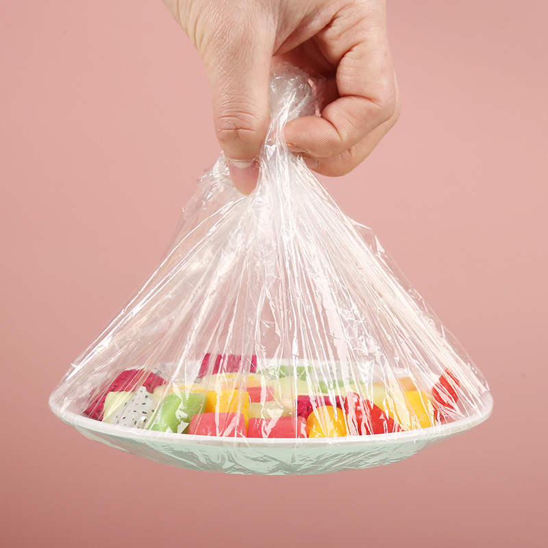 Thickened Disposable Plastic Wrap Sets of PE Dustproof Storage Plastic Wrap Transparent Disposable Shower Cap 100 Pieces