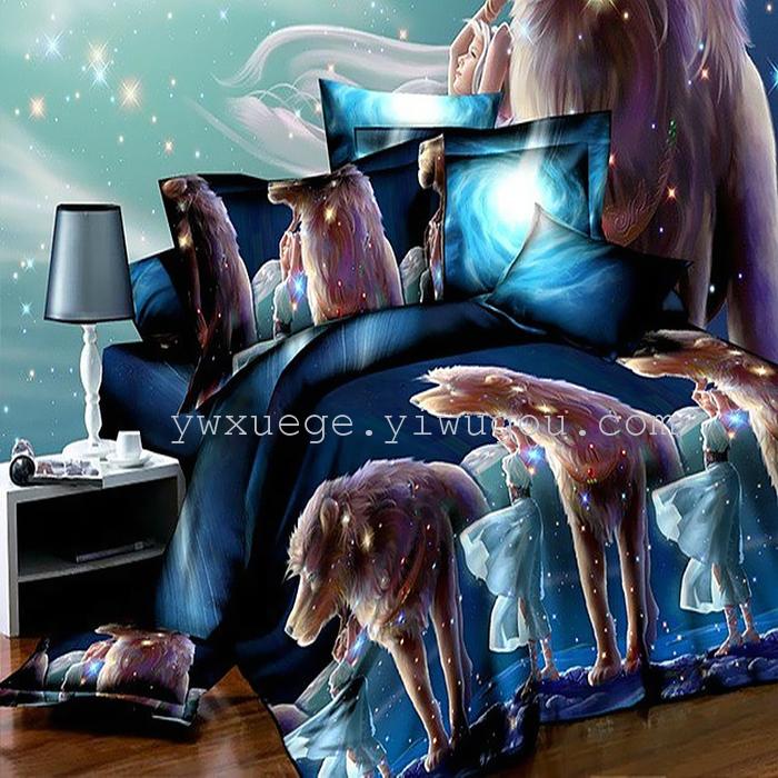 Twill active 3D stereo version spent four set bedding factory direct polyester printed Twill four set bedding set of four Twill active 3D stereo version spent four set bedding factory direct polyester printed Twill four set bedding set of four