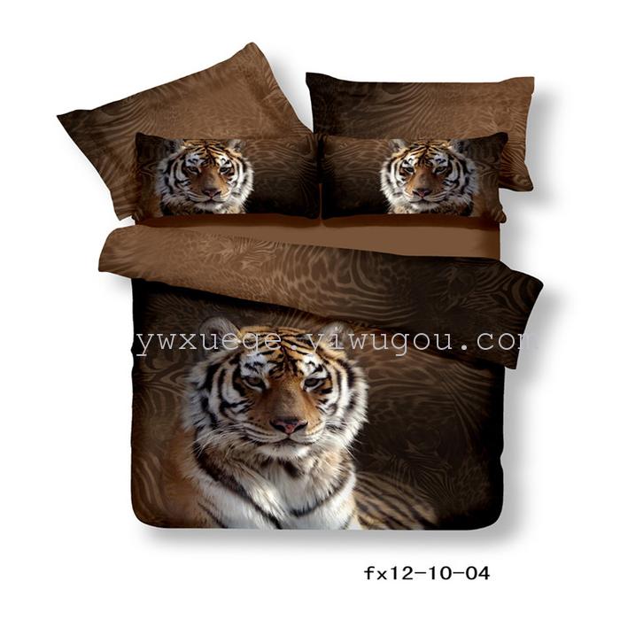 Factory direct sale 2013 fashion boutique cotton 3D ink-wash painting to Tiger in the forest four piece bedding set Factory direct sale 2013 fashion boutique cotton 3D ink-wash painting to Tiger in the forest four piece bedding set