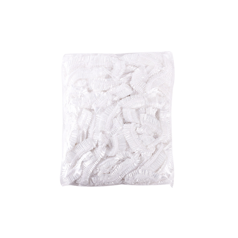 Disposable Plastic Wrap Bowl Set Cover 100 Pcs Beauty and Hairdressing Strip Shower Cap Hotel Factory Transparent PE Shower Cap