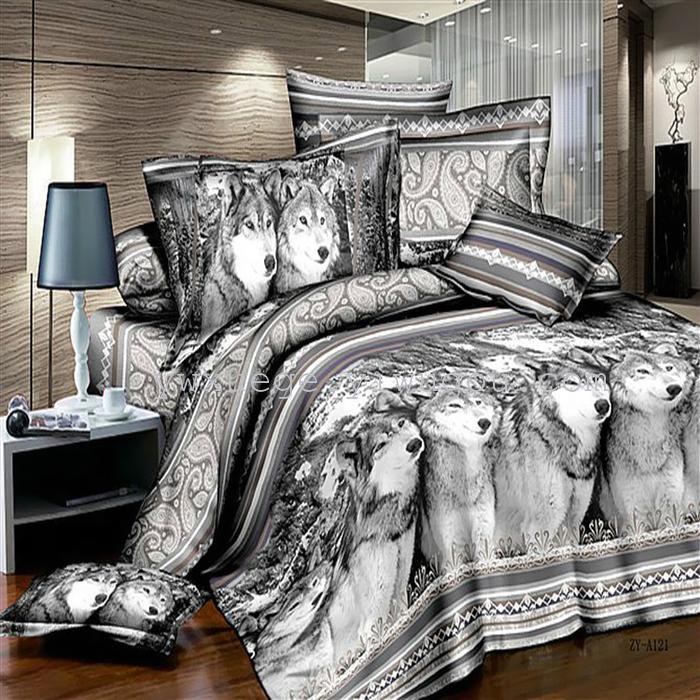 Foreign trade 3D painting plain four-piece bedding set active printing and dyeing cloth faded bedding factory direct LifeWay Foreign trade 3D painting plain four-piece bedding set active printing and dyeing cloth faded bedding factory direct LifeWay