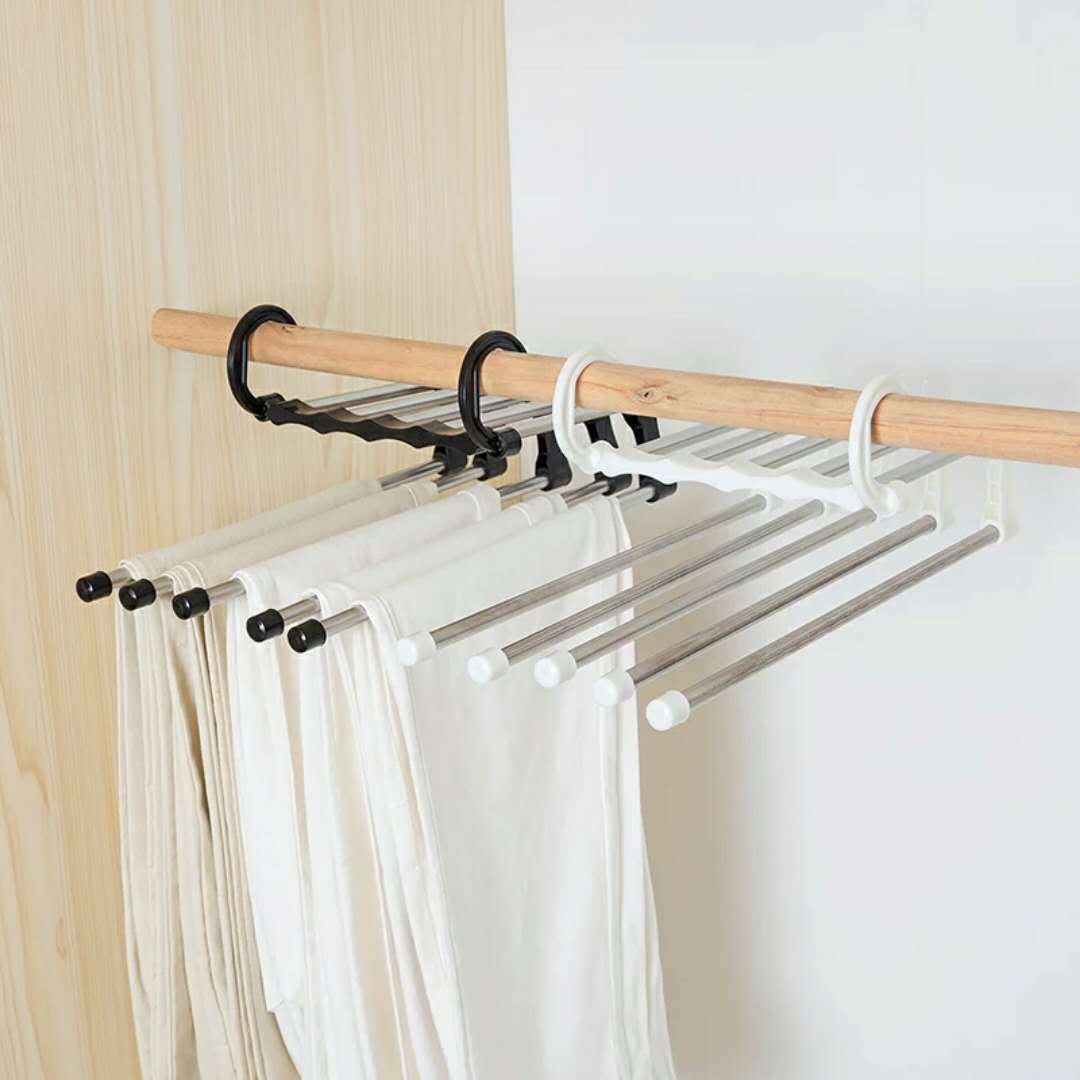 5 in Magical magic telescopic pants rack stainless steel multifunctional airing rack multilayer receive a fold to hang pants racks 5 in Magical magic telescopic pants rack stainless steel multifunctional airing rack multilayer receive a fold to hang pants racks