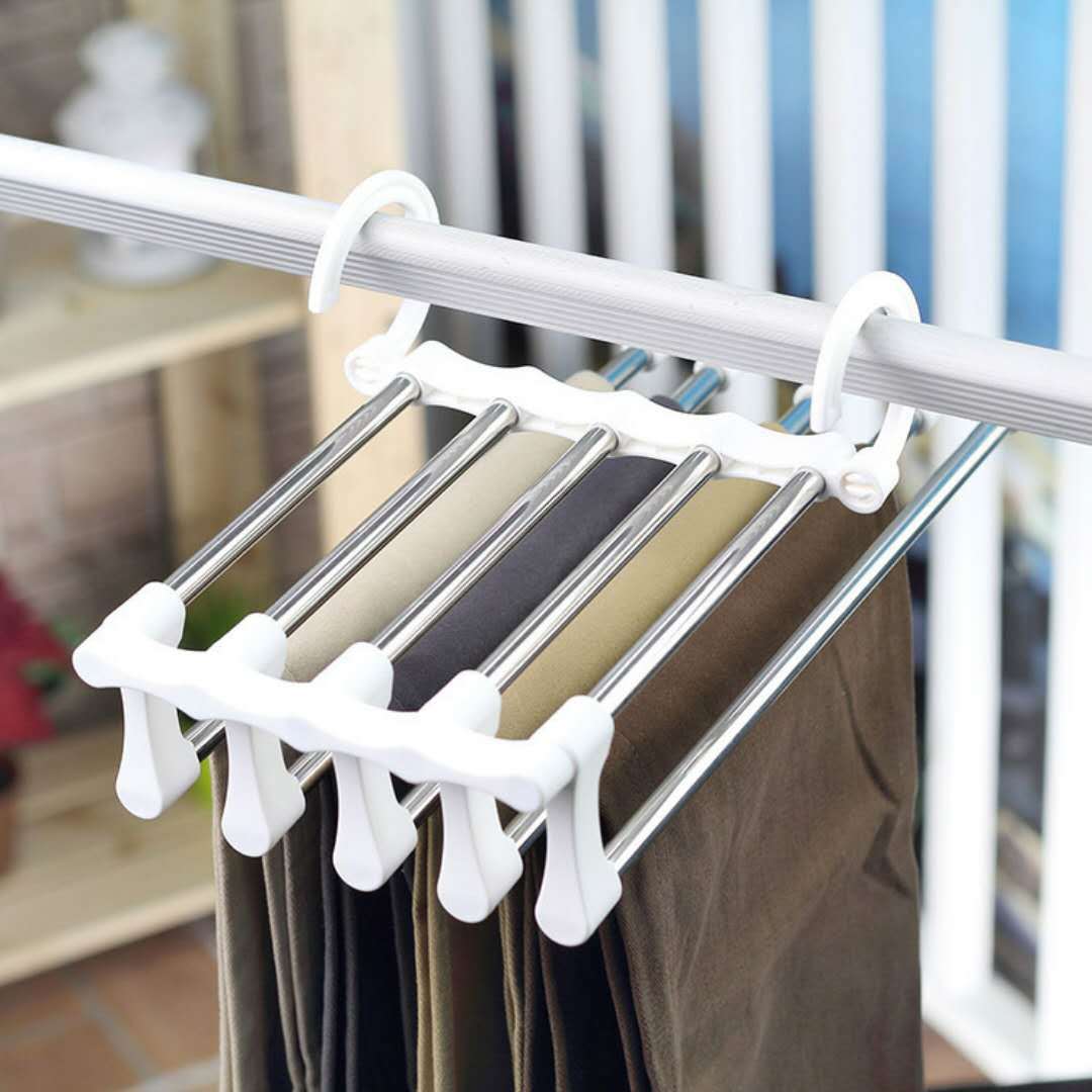 5 in Magical magic telescopic pants rack stainless steel multifunctional airing rack multilayer receive a fold to hang pants racks 5 in Magical magic telescopic pants rack stainless steel multifunctional airing rack multilayer receive a fold to hang pants racks