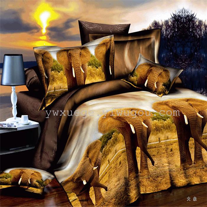 Snow Bird House textiles bedding set of four green reactive printing factory outlets flower cotton four set---elegant life Snow Bird House textiles bedding set of four green reactive printing factory outlets flower cotton four set---elegant life