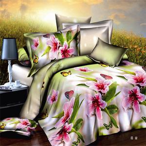 Four piece bedding set wholesale and foreign trade activity of environmental printing 3D flower bedding factory outlets in Osaka---butterflies