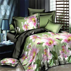 Bedding set of four foreign trade activity green dyeing and printing polyester four set bedding factory outlets---flower whisper