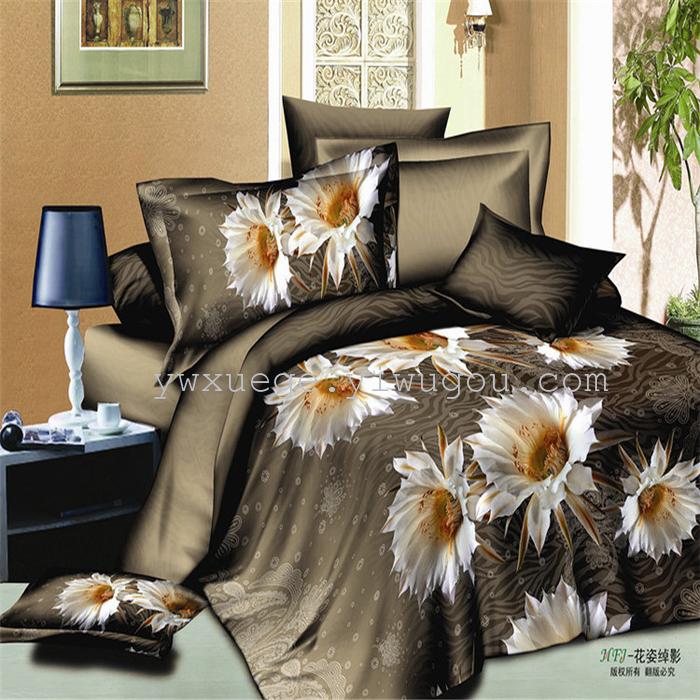 Snow Bird House textiles bedding set of four cotton green dyeing and printing factory direct bedding foreign trade pattern---teaser Snow Bird House textiles bedding set of four cotton green dyeing and printing factory direct bedding foreign trade pattern---teaser