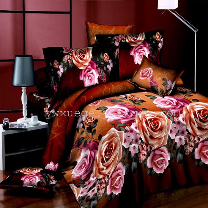 Snow Bird House textiles bedding set of four cotton green dyeing and printing factory direct bedding foreign trade pattern---teaser Snow Bird House textiles bedding set of four cotton green dyeing and printing factory direct bedding foreign trade pattern---teaser