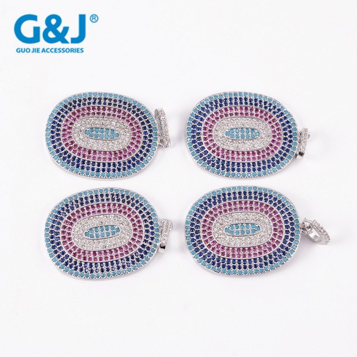 Boutique heat sale micro - set four-leaf blade necklace hang zircon neck chain hang piece DIY manual Boutique heat sale micro - set four-leaf blade necklace hang zircon neck chain hang piece DIY manual