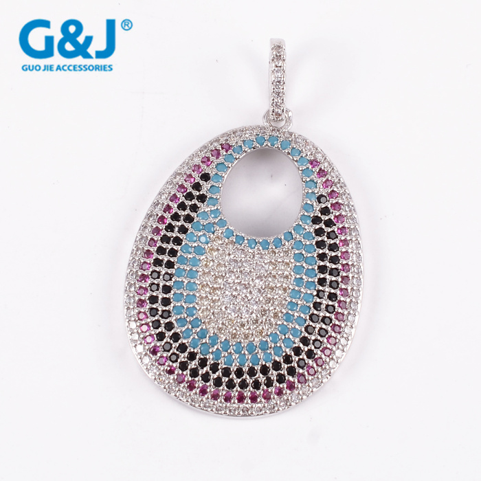 Boutique heat sale micro - set four-leaf blade necklace hang zircon neck chain hang piece DIY manual Boutique heat sale micro - set four-leaf blade necklace hang zircon neck chain hang piece DIY manual
