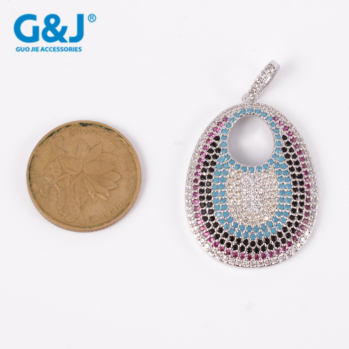Boutique heat sale micro - set four-leaf blade necklace hang zircon neck chain hang piece DIY manual Boutique heat sale micro - set four-leaf blade necklace hang zircon neck chain hang piece DIY manual