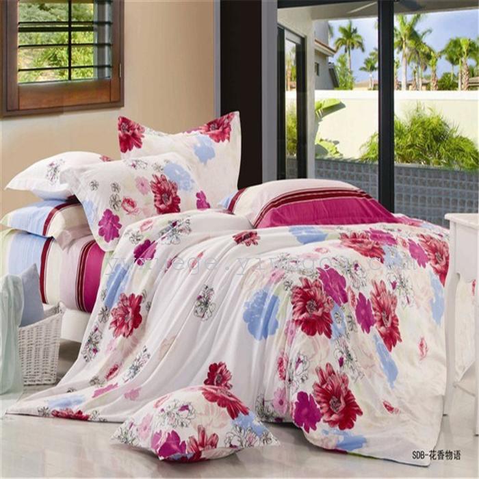 Textile four piece set cotton cotton bedding set of four simple fashion pattern 100% cotton thermal direct manufacturers - Memories (blue) Textile four piece set cotton cotton bedding set of four simple fashion pattern 100% cotton thermal direct manufacturers - Memories (blue)