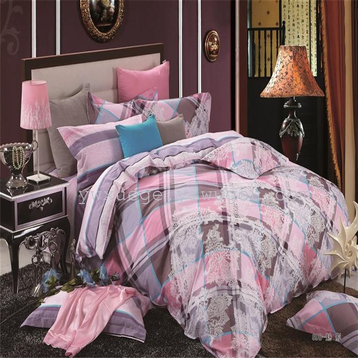 Textile four piece set cotton cotton bedding set of four simple fashion pattern 100% cotton thermal direct manufacturers - Memories (blue) Textile four piece set cotton cotton bedding set of four simple fashion pattern 100% cotton thermal direct manufacturers - Memories (blue)