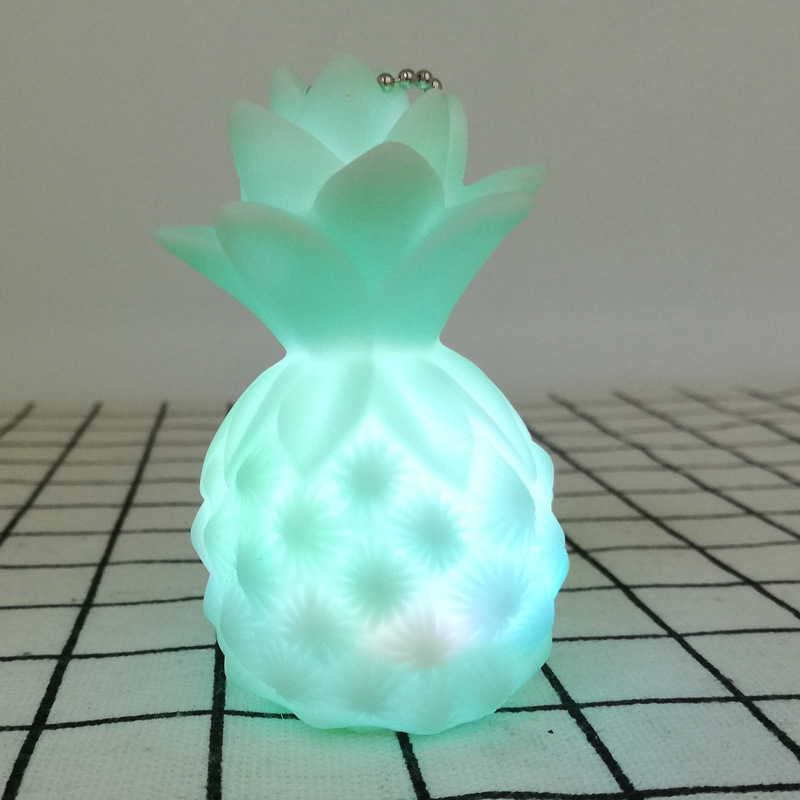 Ins creative gift pineapple key chain shining bag accessories hang plastic waterproof crafts wholesale