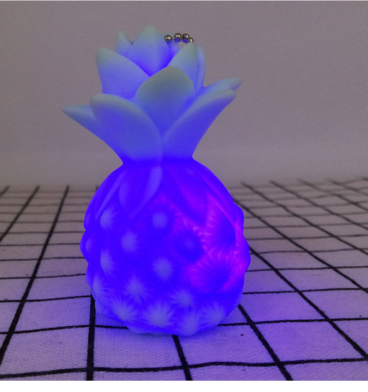 Ins creative gift pineapple key chain shining bag accessories hang plastic waterproof crafts wholesale