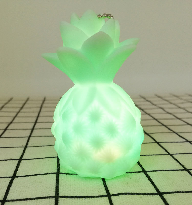 Ins creative gift pineapple key chain shining bag accessories hang plastic waterproof crafts wholesale