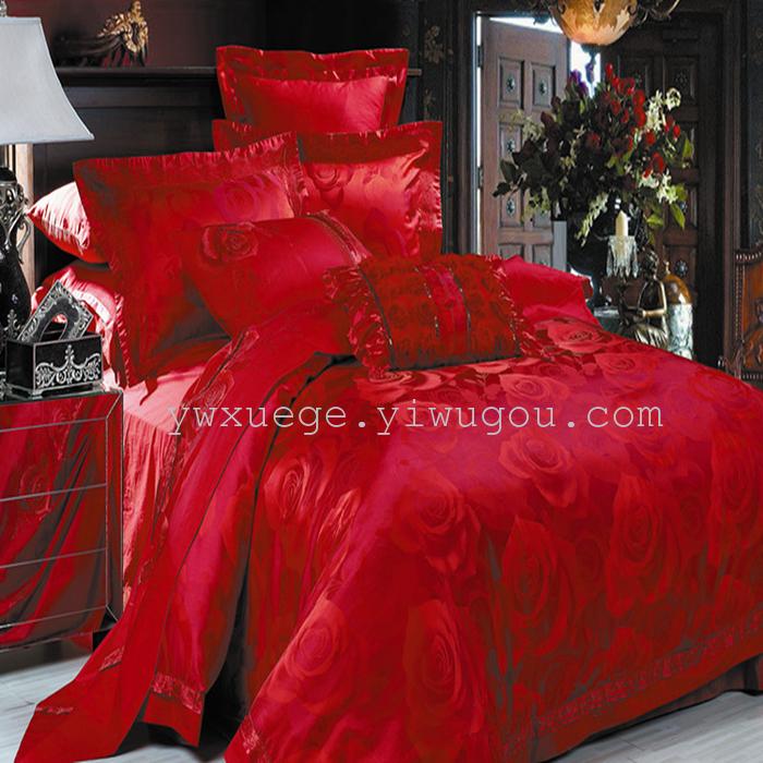Wedding snow Dove bed linens silk four piece bedding set new listing factory direct-the source of charm Wedding snow Dove bed linens silk four piece bedding set new listing factory direct-the source of charm