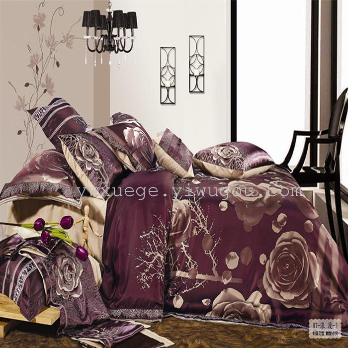 Wedding snow Dove bed linens silk four piece bedding set new listing factory direct-the source of charm Wedding snow Dove bed linens silk four piece bedding set new listing factory direct-the source of charm