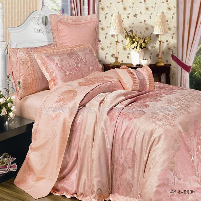 Wedding snow Dove bed linens silk four piece bedding set new listing factory direct-the source of charm Wedding snow Dove bed linens silk four piece bedding set new listing factory direct-the source of charm