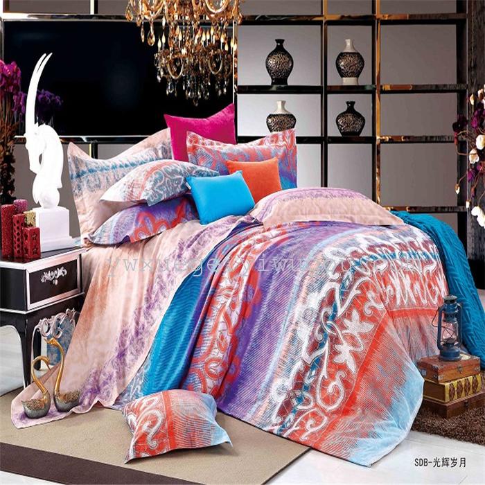 Home textiles bedding set of four stripes Plaid fashion simple wind 1.5 m to 1.8 m beds factory direct Home textiles bedding set of four stripes Plaid fashion simple wind 1.5 m to 1.8 m beds factory direct
