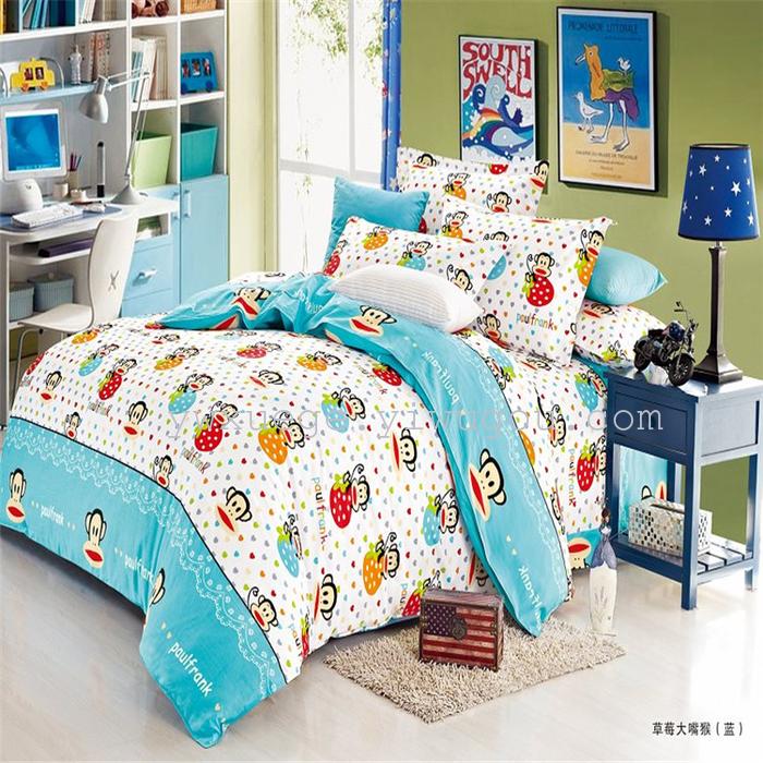Home textiles bedding set of four stripes Plaid fashion simple wind 1.5 m to 1.8 m beds factory direct Home textiles bedding set of four stripes Plaid fashion simple wind 1.5 m to 1.8 m beds factory direct