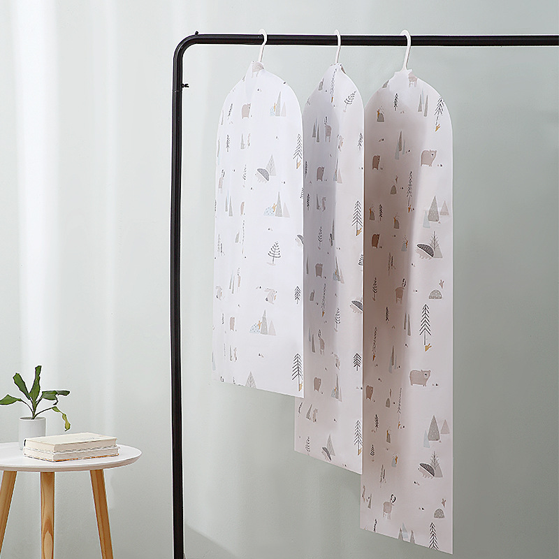 Original Design PEVA Clothes Dust Cover Clothing Cover Coat Dust Bag Suit Dustproof Cover Hang Clothes Wholesale