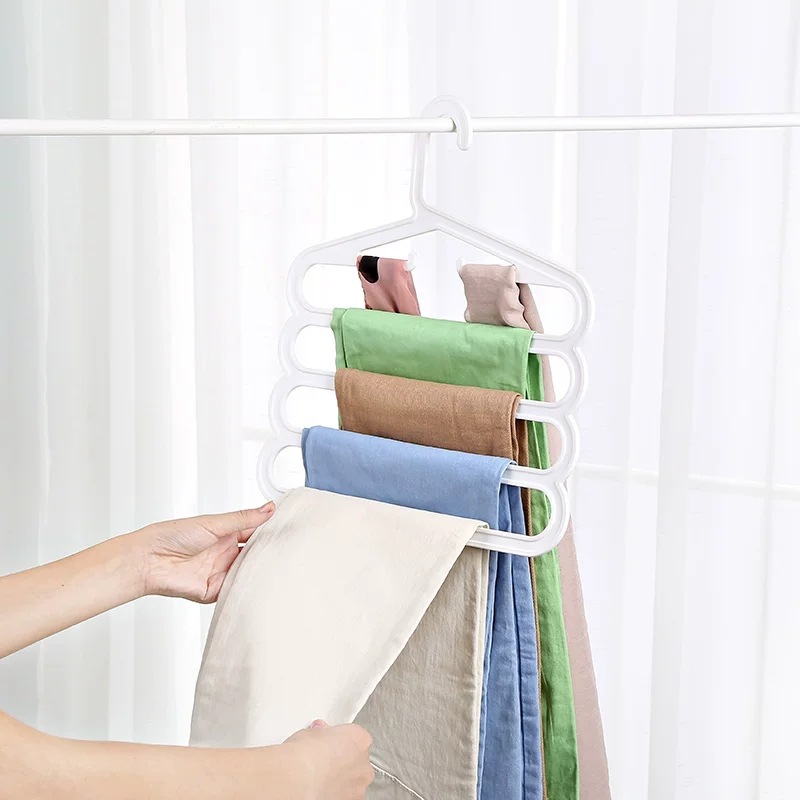 Multifunctional Plastic Trousers Rack Household Bedroom Hang Drying Hanger Space Saving Storage Organizer Wardrobe Storage Fantastic