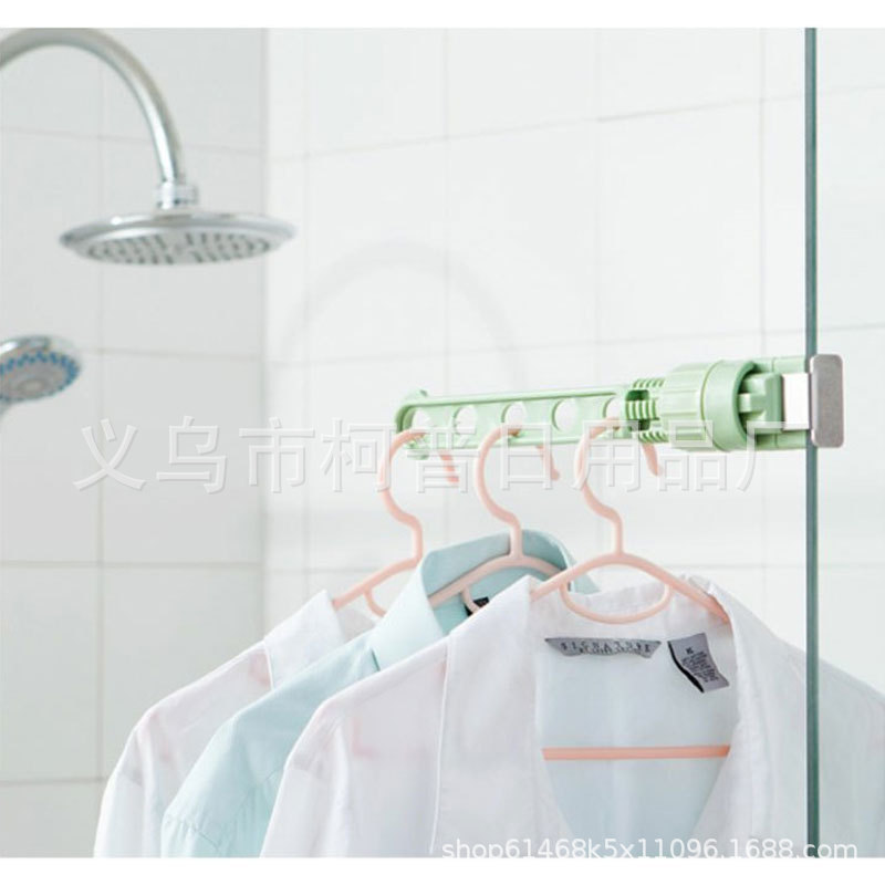 Creative 5-Hole Hanger Window Frame Clothes Rack Clothesline Pole Hang The Clothes Drying Rack Indoor 5-Hole Hanging Clothes Hanger