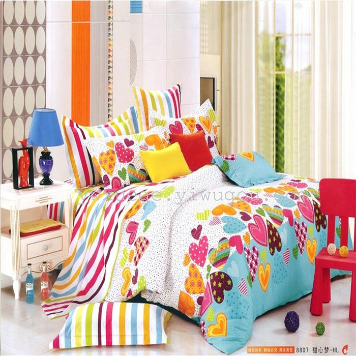 New four set bedding cotton goods wholesale and retail bedding set of four factory outlets---flower rain romance