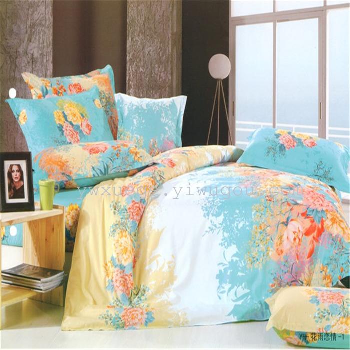 In 2014 the new listing 100% cotton reactive dyeing fashion bedding set of four direct manufacturers --- fragrance
