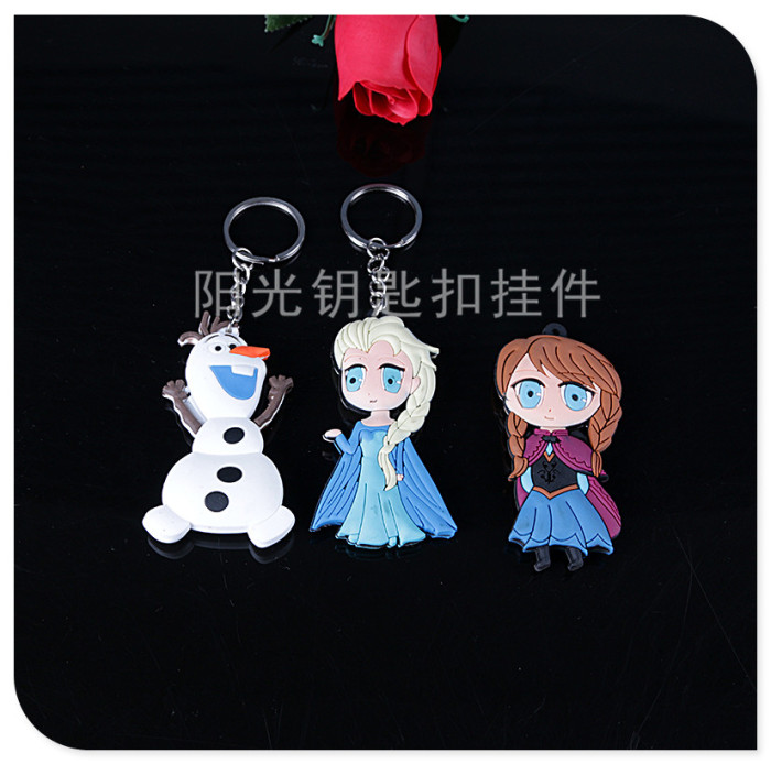 The key rings the ice and snow, aisha Anna snow treasure key ring hangs a cartoon lovely hang adorn article.