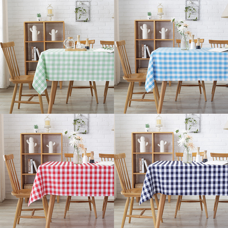 Customized Hotel Tablecloth Plaid Table Cloth Tablecloth Idyllic Lattice Cloth Pattern Restaurant and Cafe Black Factory Direct Sales