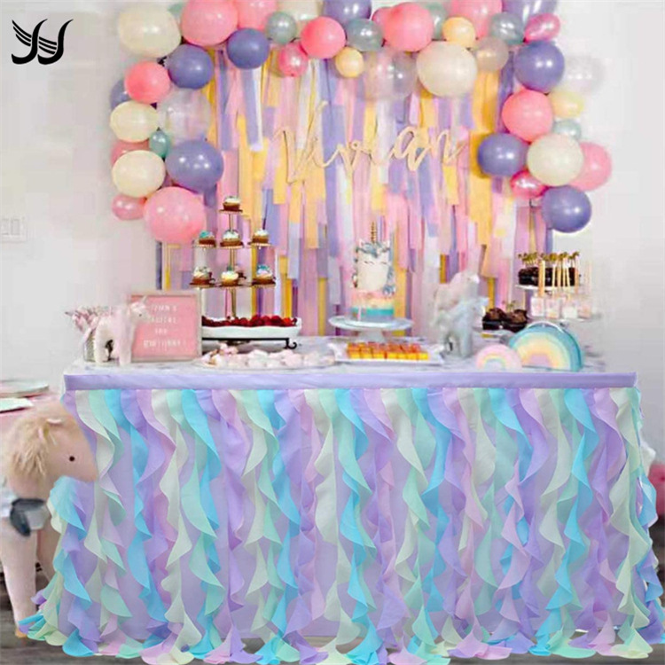 Christmas Decorative Tablecloth Amazon Rags Wicker Table Skirt Wedding Party Birthday Party Pleated Wavy Tablecloth