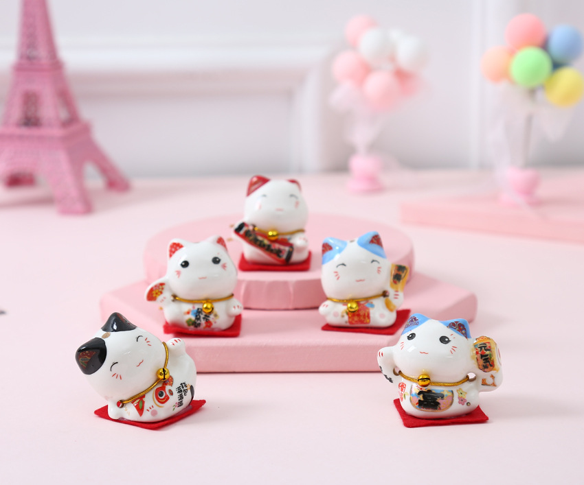 New ceramic cat set car decoration creative home car five fortune fortune cat decorations car accessories New ceramic cat set car decoration creative home car five fortune fortune cat decorations car accessories
