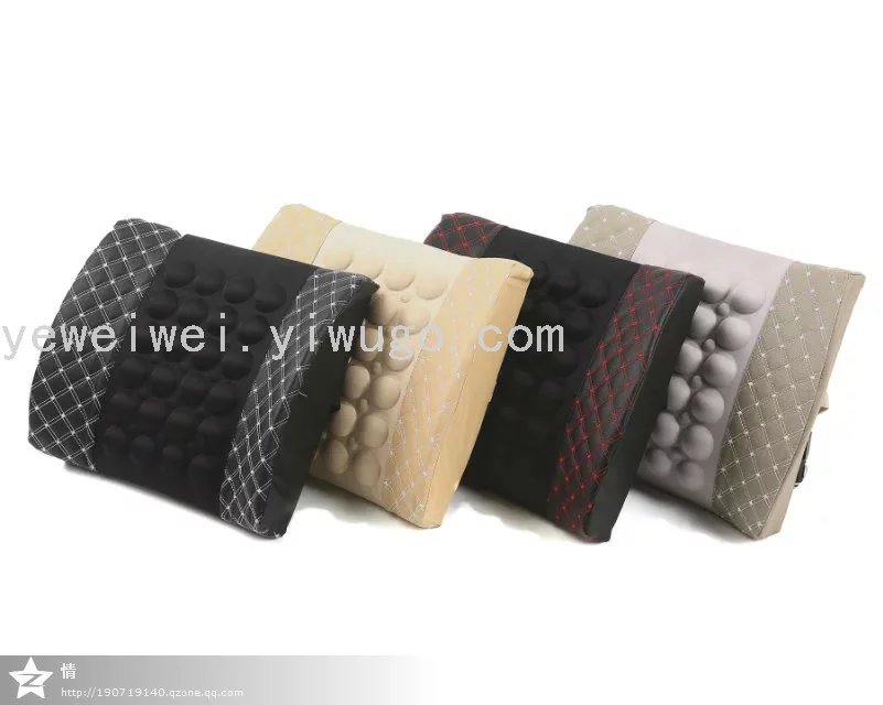Interior Decoration Supplies Car Electric Massage Lumbar Support Pillow Car Health Care Cushion Red Wine Electric Lumbar Support Pillow Office Cushions