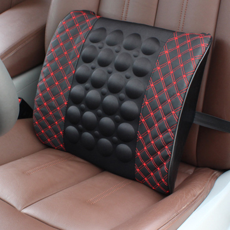 Interior Decoration Supplies Car Electric Massage Lumbar Support Pillow Car Health Care Cushion Red Wine Electric Lumbar Support Pillow Office Cushions