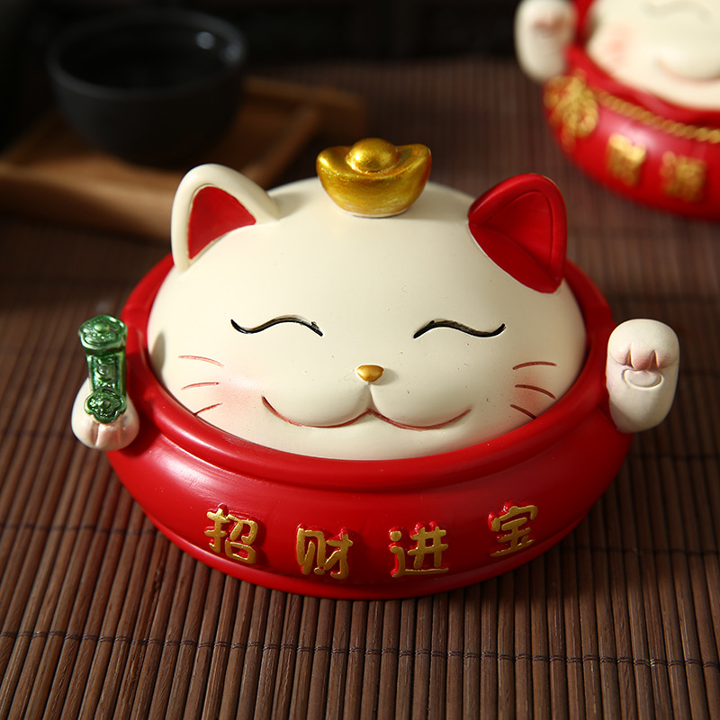 Home Office Decoration Resin Crafts Fortune Cat Ashtray Storage Box NAFU Creative Personality Spot Home Office Decoration Resin Crafts Fortune Cat Ashtray Storage Box NAFU Creative Personality Spot